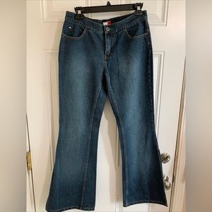 Vintage Tommy Hilfiger Jeans 7 Split Flare Bell‎ Bottom Retro Mid Rise Y2K Blue